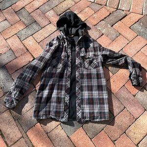 Empyre hooded flannel mens shirt